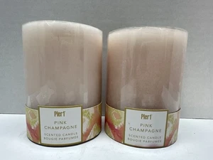 Pier 1 Pink Champagne Scented Candle Set of 2 RETIRED NOS NEW SEALED - Picture 1 of 6