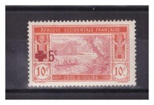 COTE D 'IVOIRE. N° 58 a . + 5 c SUR 10 c PAPIER COUCHE  NEUF  *.SUPERBE .