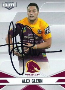 ✺Signed✺ 2013 BRISBANE BRONCOS NRL Card ALEX GLENN