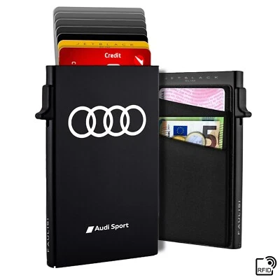 Portafoglio Uomo Porta Carte di Credito RFID Sottile Slim Gadget Audi Sport A3 Q - Immagine 1 di 4