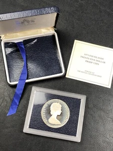 1975 Fiji Islands $25 Twenty Five Dollar Silver Proof Coin - King Ratu Cakobau - Picture 1 of 14