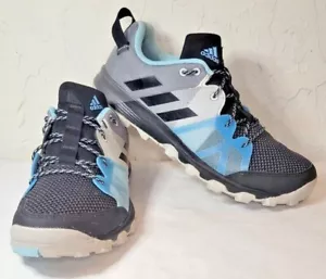 Adidas Kanadia TR8 Black Blue White Trail Running Shoes Women's Size 10 - Picture 1 of 7
