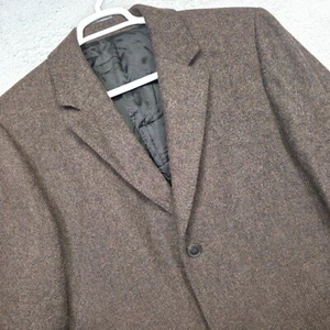 Hugo Boss Stratus Trench Coat Mens 44R Brown Virgin Wool Tweed Quiet Luxury City - Picture 1 of 18