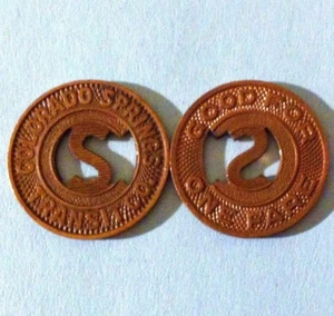 COLORADO SPRINGS TRANSIT CO Good for 1 Fare COPPER 1956 Token coin 16mm CO140H - Picture 1 of 3