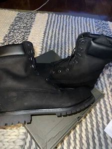 Timberland Uomo 8" Pollici Premium Stivali Impermeabili Nero Nubuck Taglia 8-13 NUOVO - Foto 1 di 5