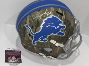 CHRIS SPIELMAN SIGNED DETROIT LIONS FULL SIZE REPLICA CAMO HELMET JSA COA - Picture 1 of 2