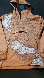  Bahamas Bahari Windbreaker Jacket Small    Brown Tan Preowned Carte Lucayos - Picture 1 of 10