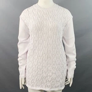 Suéter COMME des GARCONS 2022 Talla L Blanco Tejido con Cable Poliéster Cuello Redondo - Imagen 1 de 6