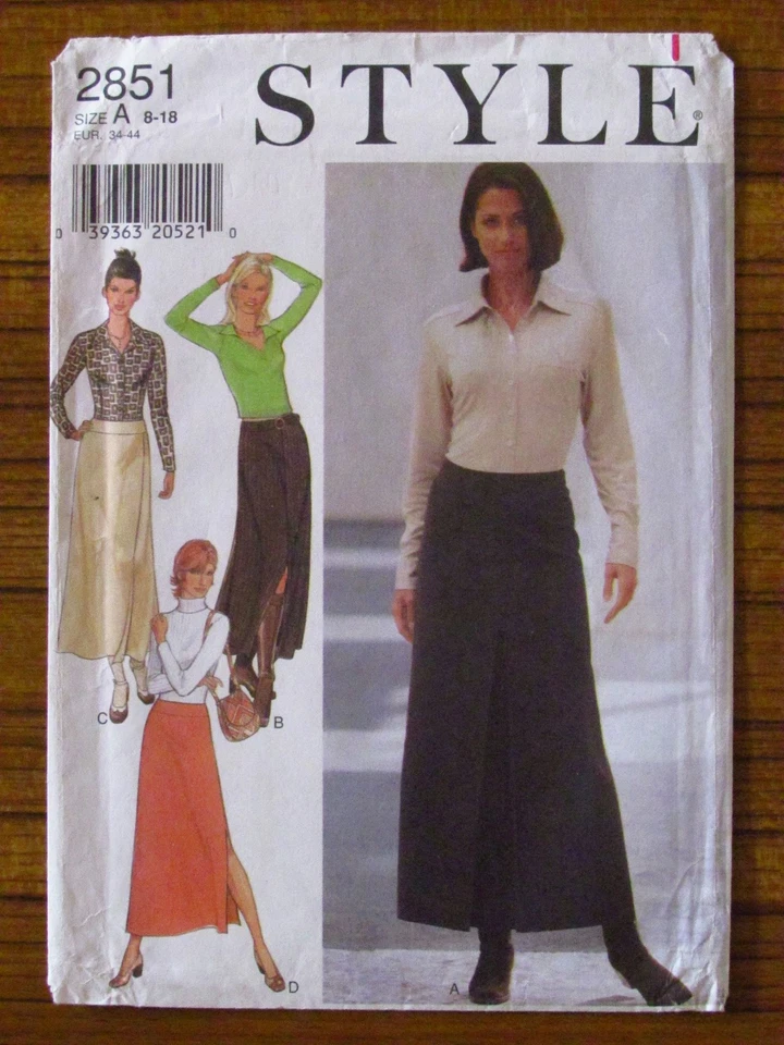 STYLE PATTERN - 2851 LADIES SKIRT PLEAT YOKE WRAP FRONT FLARE 8-18 PLUS UNCUT  - Image 1 of 2