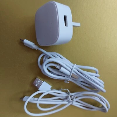 USB White Huntkey Wall Charger UK Plug Mains 5V 1A Adaptor Usb All Phones. Cable - Image 1 of 3
