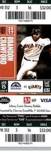 Colorado Rockies vs San Francisco Giants 4/15/2017 Ticket Brandon Crawford . - Picture 1 of 2