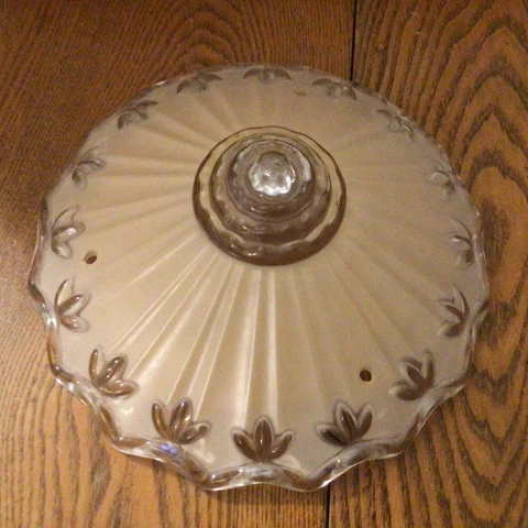 Vintage 1940s Art Deco Pink Glass Ceiling Light Lamp Shade Fixture ~ Beautiful! Cover