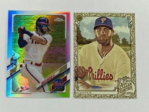 Bryce Harper 2021 Topps Chrome Refractor 134 + 2019 Allen & Ginter Gold #280 Lot - Picture 1 of 4