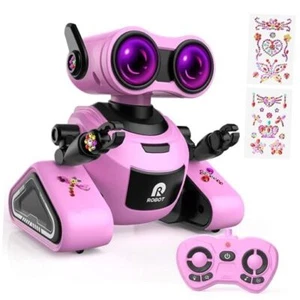 Mädchen Roboter Spielzeug mit 3D Aufklebern für 3-5, ferngesteuerte Roboter Spielzeug für Kinder - Bild 1 von 7