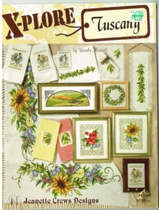 X-Plore Tuscany Cross Stitch Pattern Leaflet Chicken Sunflowers Poppies Crews - Picture 1 of 1