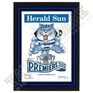 GEELONG CATS 2022 FRAMED MARK KNIGHT POSTER DELUXE SELWOOD DANGERFIELD HAWKINS - Picture 1 of 1