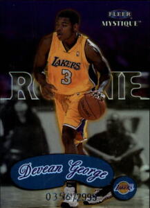 1999-00 Fleer Mystique Lakers Basketball Card #116 Devean George Rookie /2999