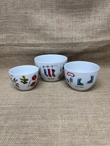 Crate & Barrel 3pc Christmas Nesting Bowls - Picture 1 of 12