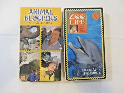 Pair of Jungle Jack Hanna Zoo Life Animal Bloopers VHS Tapes Columbus Talking - Image 1 of 2