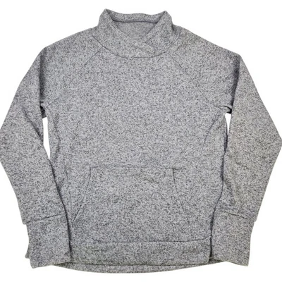 Tek Gear Para Hombre L Gris Jaspeado Cuello Simulado Manga Larga Pullover Sudadera Acogedora Foto 1 de 4