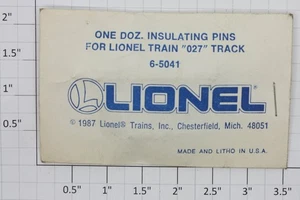 Pasadores aislantes de fibra Lionel 65041 O27 en paquete (12) 5041 - Imagen 1 de 2