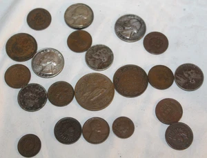 Vintage Trödel Schubladenmünzen USA & Kanada erhöhter Rand Viertelfehler Silber - Bild 1 von 12