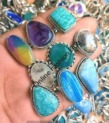 Лот ювелирных изделий с элегантными драгоценными камнями покрытие серебро 925 пробы аметист и смесь колец - Изображение 1 из 3