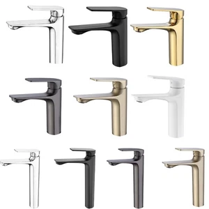 Chrome Black Gold white Bathroom Sink Faucets Single Handle 1 Hole Mixer Tap - Picture 1 of 37