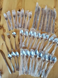 Vintage National Stainless KOREA Cape Cod Center Ribbed Flatware Lot 39 Pieces - Picture 1 of 20