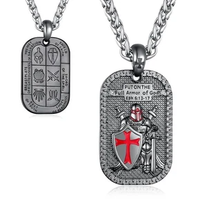 Knights Templar Necklace 925 Sterling Silver Armor of God Necklace Amulet Nec... - Picture 1 of 7