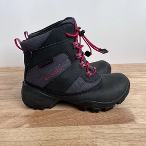 Columbia Snow Boots Boy’s Sz 3 Rope Tow Black Red Waterproof Winter Outdoor - Picture 1 of 8