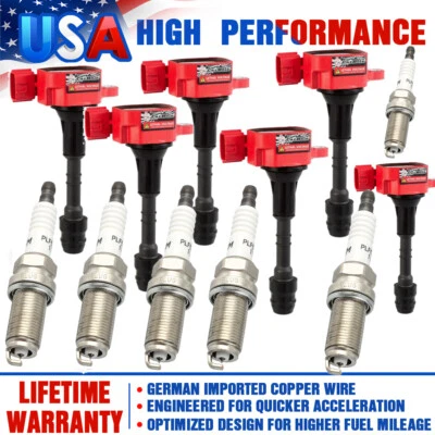 Kit de 6 bobinas de encendido y bujías para Nissan Pathfinder 2005-2012 4,0 L V6 UF349 Foto 1 de 4