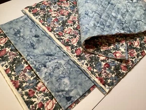 Machine Quilted (by me) Double-sided Fabric Stiffened W/Pellon for Bags, Baskets - Picture 1 of 11