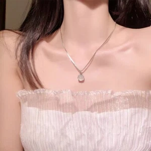 5 Pieces Zircon Necklace Oval Shape Zircon Necklace Clavicle Chain Gift - Picture 1 of 9