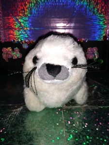 🦄Ganz / Webkinz "Sparkle Harp Seal" White w/Whiskers HM686 9" Plush! *No Code. - Picture 1 of 10