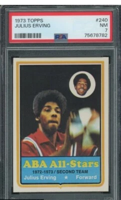 1973 Topps Basketball #240 Julius Erving HOF PSA 7 NM - Image 1 of 2