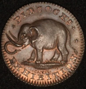 GREAT BRITAIN Middlesex Pidcock's Elephant c1800 Conder Farthing Token D&H 1067a - Picture 1 of 2