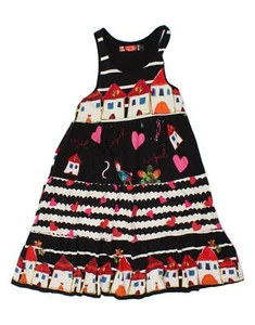 DESIGUAL Girls Abstract Pattern Sleeveless A-Line Dress 13-14 Years Black CE25 - Picture 1 of 3