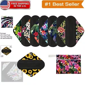 Eco-Friendly 7pcs Bamboo Charcoal Menstrual Pads with Mini Wet Bag - Random P... - Picture 1 of 12