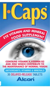 ICaps - Eye & Vision Health Vitamin & Mineral Tablets 30s, (Lutein & Zeaxanthin) - Picture 1 of 4