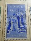 Norvège, Norge, 1955, timbre 368, roi Haakon VII, effacé, tampon annuler