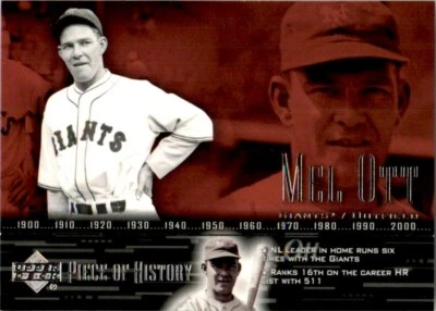 2002 Upper Deck Piece of History Mel Ott New York Giants #72 - Image 1 of 2
