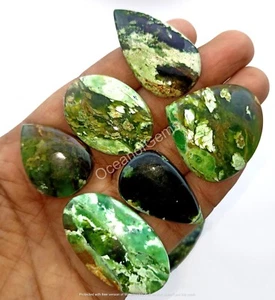 100 Carat Natural Chrome Chalcedony Stone Cabochon Lot,3-5 Pcs, Loose Gemstone - Picture 1 of 9