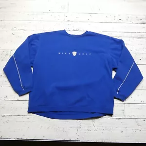VINTAGE Nike Golf Sweatshirt Adult XL Blue Fleece Center Logo Y2K Embroidered - Picture 1 of 9