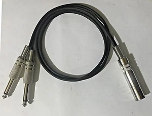 CAVO DA 2 JACK MONO MASCHIO A JACK STEREO FEMMINA 0,5 1 2 MT ADATTATORE SPLITTER - Imagen 1 de 1
