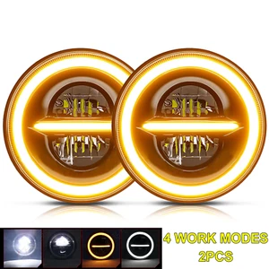 Par de faros LED de 7 pulgadas de haz alto-bajo Fit GMC C5000 C6000 C7000 1979-1990 - Imagen 1 de 13