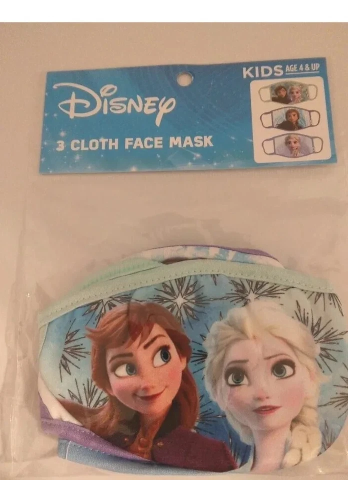 Disney Frozen 3 Pack Cloth Face Masks KIDS 4 & Up