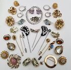 Vintage Estate Jewelry LOT Lisner Weiss Coro Monet Clip Earrings Brooch Hat Pins