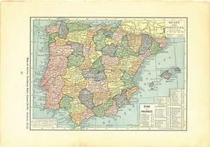 1924 Vintage Atlas Map Page - Spain map on one side and Greece map on one side - Picture 1 of 2