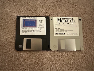 Vintage Microsoft - MS-DOS POOL FOR WINDOWS / MONARCH DEMO DISKETTE - Image 1 of 3